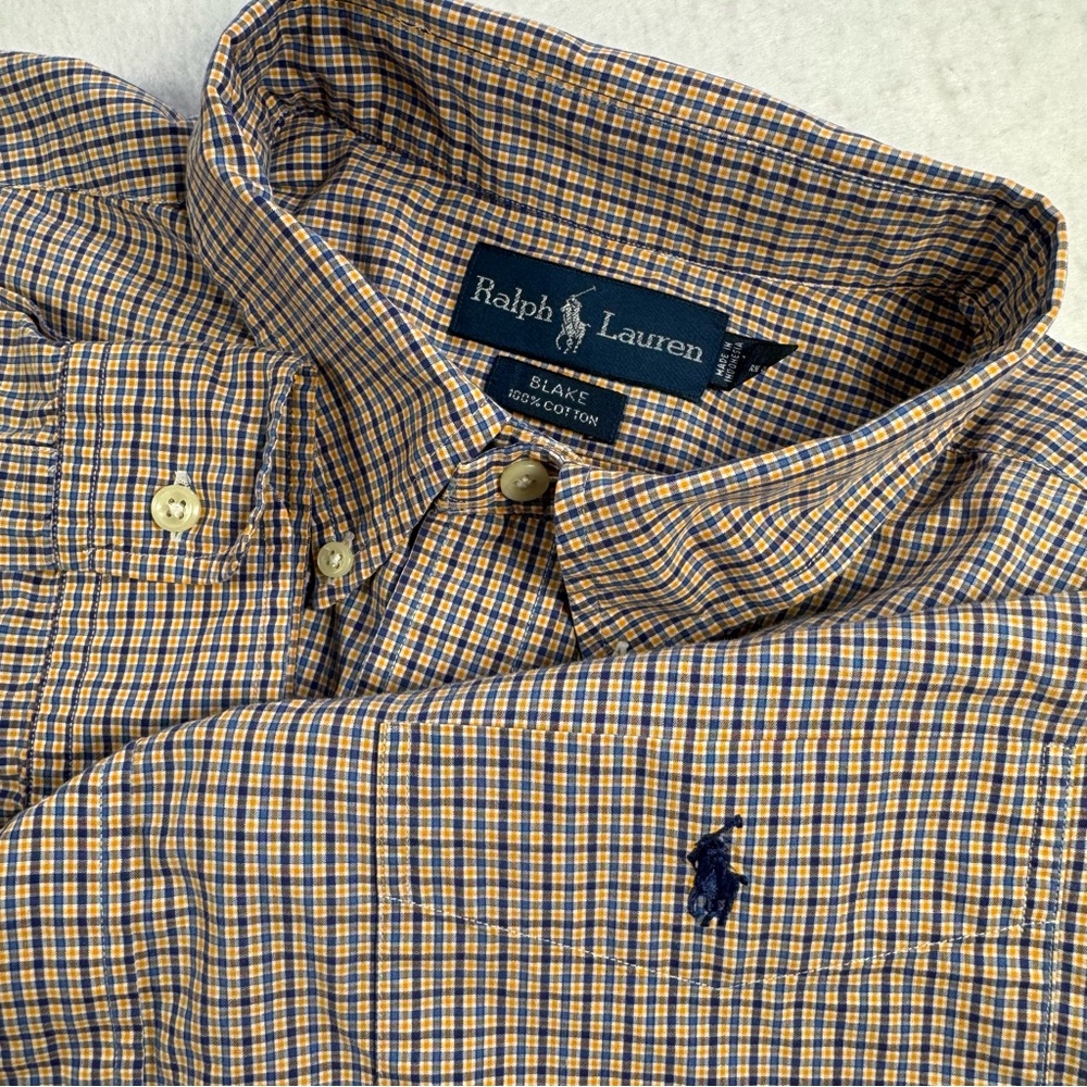 Ralph Lauren Men’s XXL Blake Multi‑Color Checkered Button‑Down